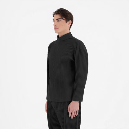 PRE ORDER - Turtleneck Sweater Plissee - Black