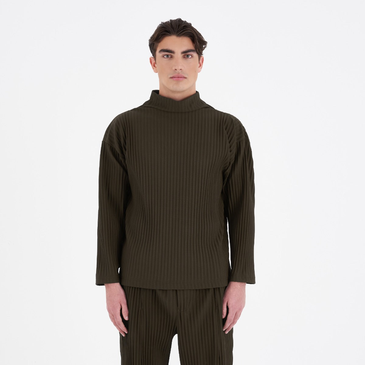 PRE ORDER - Turtleneck Sweater Plissee - Khaki