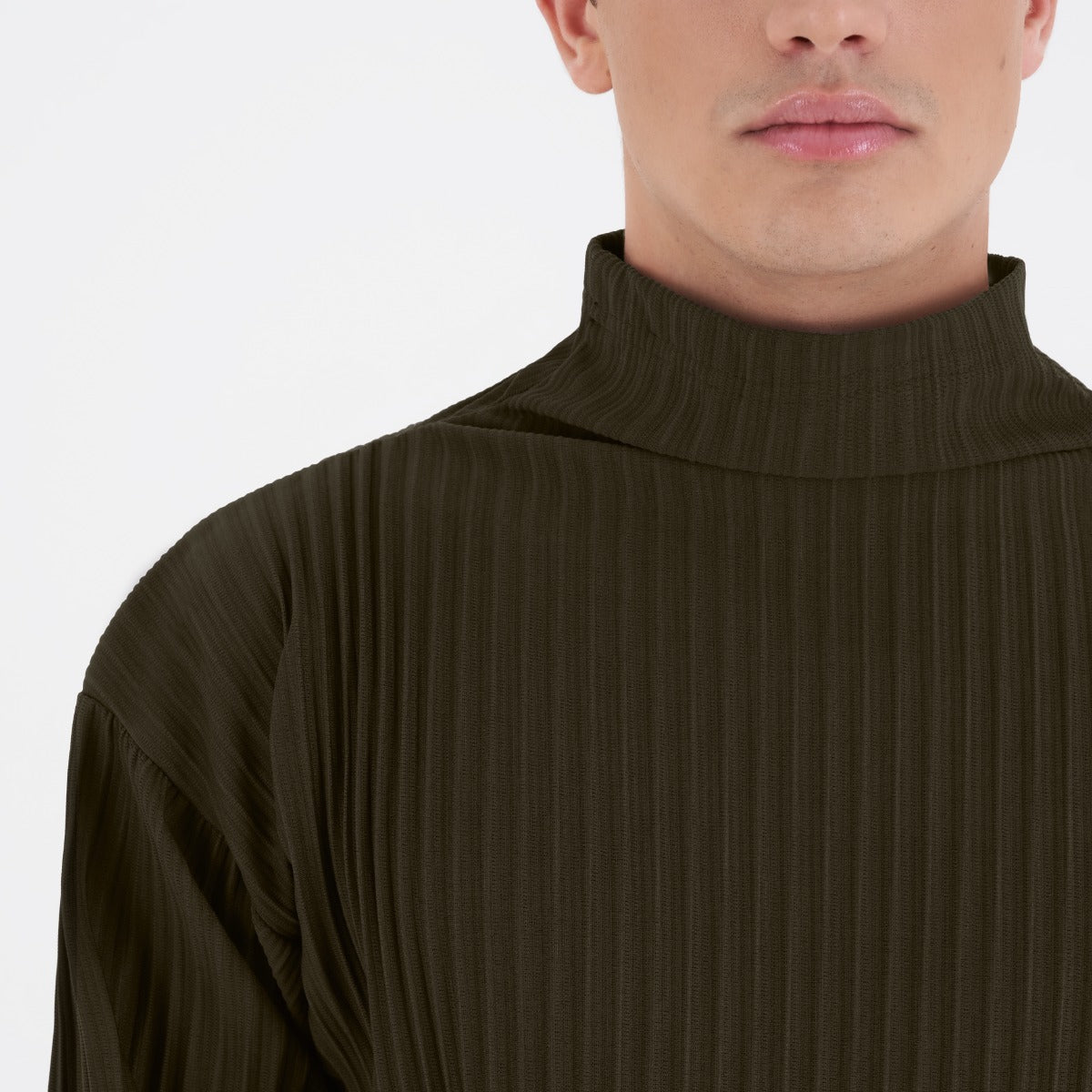 PRE ORDER - Turtleneck Sweater Plissee - Khaki