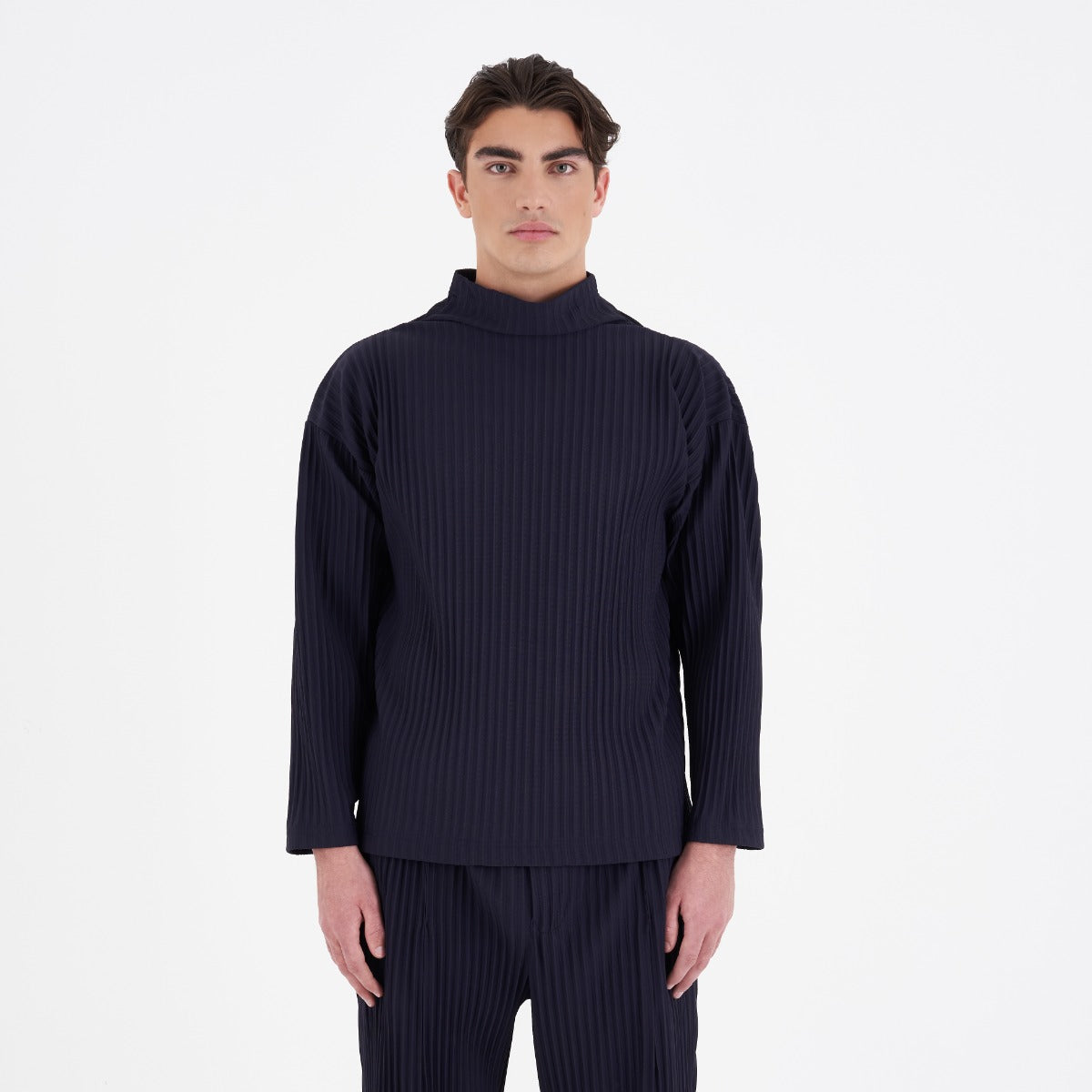 PRE ORDER - Turtleneck Sweater Plissee - Navy